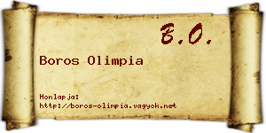 Boros Olimpia névjegykártya